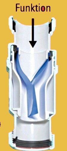 Wartungsfreier Geruchsverschluss-Fitting DN 50 mit horizontaler oder vertikaler Membranefunktion